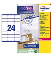 Etichette adesive L7159 - in carta - angoli arrotondati - laser - permanenti - 63,5 x 33,9 mm - 24 et/fg - 15 fogli - bi