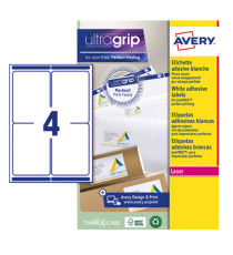 Etichette adesive L7169 - in carta - angoli arrotondati - laser - permanenti - 99,1 x 139 mm - 4 et/fg - 15 fogli - bian