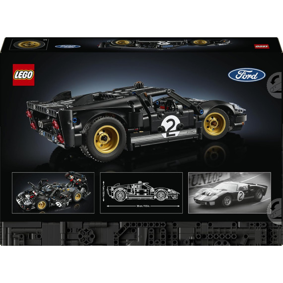 Lego Technic - Auto da corsa Ford GT40 MKII 1966 - Lego 42223 Motore V8, Dettagli e Livrea Originali Anni 18+ 793pz