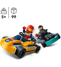 Lego City - Go-kart e piloti - Lego 60400 Kart da Corsa con 2 Minifigure di Piloti Anni 5+ 99pz
