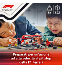 Lego City - Go-kart e piloti - Lego 60400 Pitstop e meccanici con monoposto Ferrari F1 Anni 6+ 322pz