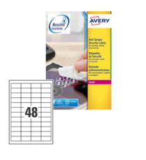 Etichette adesive L6113 - in poliestere - laser - permanenti - 45,7 x 21,2 mm - 48 et/fg - 20 fogli - bianco - Avery