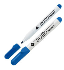 Pennarello Tratto Memo - a secco - per lavagne cancellabili - punta conica - tratto 2,5 mm - blu - Tratto