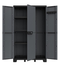 Armadio CAB102A ardesia - 3 ante - 102 x 39 x 172 cm - plastica - nero - Terry