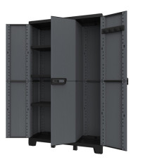 Armadio CAB102A ardesia - 3 ante - 102 x 39 x 172 cm - plastica - nero - Terry