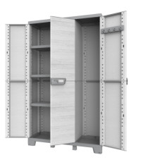 Armadio CAB102A sequoia - 3 ante - 102 x 39 x 172 cm - plastica - grigio - Terry