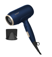 Asciugacapelli - manico pieghevole - 2000  W - blu