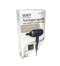 Asciugacapelli - manico pieghevole - 2000  W - blu