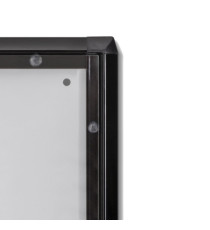 Bacheca per interni - con ante battenti -  6 fogli A4 - cornice nera - verticale - Showdown