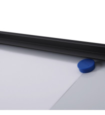 Bacheca per interni - con ante battenti - 1 foglio A4 - cornice nera - verticale - Showdown