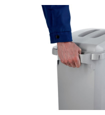 Bidone DURABIN - con maniglie - senza coperchio - 60 L - 59 x 60 x 28,2 cm - PP - grigio -  Durable