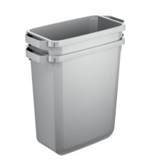 Bidone DURABIN - con maniglie - senza coperchio - 60 L - 59 x 60 x 28,2 cm - PP - grigio -  Durable