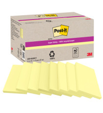 Blocco foglietti Post-it SuperSticky - 622R-SS8CY - 75 x 127 mm - carta riciclata - giallo Canary - 70 fogli - Post-it -