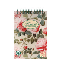 Blocco Nature Flowers - spiralato sul lato corto - A5 - 50 fogli - 80 gr - 5mm - Pigna
