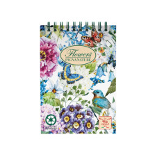 Blocco Nature Flowers - spiralato sul lato corto - A5 - 50 fogli - 80 gr - 5mm - Pigna