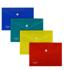 Busta con bottone - PP - 19 x 14 cm - colori assortiti - Plastibor