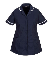 Camice da donna - maniche corte - elasticizzato - taglia L - blu navy - Portwest