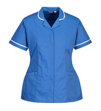 Camice da donna - maniche corte - elasticizzato - taglia S - azzurro - Portwest