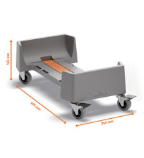 Carrello rettangolare per bidoni DURABIN da 60L - 4 ruote - 24 × 16,5 × 49,5 cm - rPP - Durable