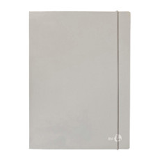 Cartella 3 lembi con elastico - A4 - dorso 1 cm - grigio chiaro - BM