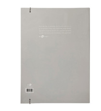 Cartella 3 lembi con elastico - A4 - dorso 1 cm - grigio chiaro - BM