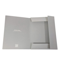 Cartella 3 lembi con elastico - A4 - dorso 1 cm - grigio chiaro - BM