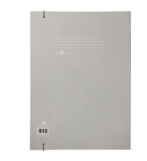 Cartella 3 lembi con elastico - A4 - dorso 1 cm - grigio chiaro - BM