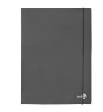 Cartella 3 lembi con elastico - A4 - dorso 1 cm - grigio scuro - BM