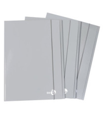 Cartella 3 lembi con elastico - A4 - dorso piatto - grigio chiaro - BM