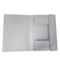 Cartella 3 lembi con elastico - A4 - dorso piatto - grigio chiaro - BM