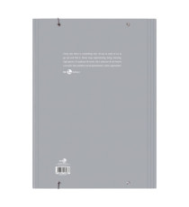 Cartella 3 lembi con elastico - A4 - dorso piatto - grigio chiaro - BM