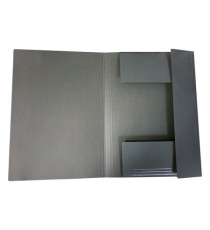 Cartella 3 lembi con elastico - A4 - dorso piatto - grigio scuro - BM