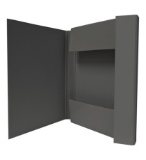 Cartella progetto con elastico - 25 x 34 cm - dorso 3 cm - grigio scuro - BM