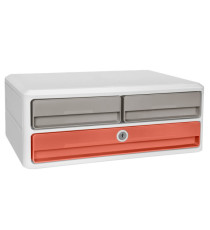 Cassettiera Moov'up Terra nova - 2 cassetti piccoli + 1 grande - 37 x 27,45 x 14,6 cm - multicolore - Cep