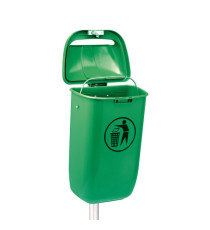 Cestino gettacarte Classic - da esterni - 40,4 x 34,8 x 74,5 cm - 50 L - PP - verde - Medial