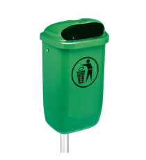 Cestino gettacarte Classic - da esterni - 40,4 x 34,8 x 74,5 cm - 50 L - PP - verde - Medial