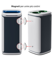 Cestino gettacarte Wastee - per raccolta differenziata - 60 L - Blu - Kobra