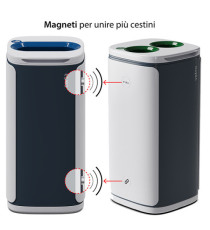 Cestino gettacarte Wastee - per raccolta differenziata - 60 L - Verde/vetro - Kobra