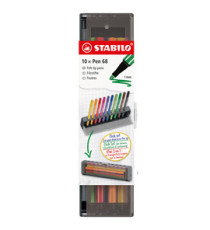 Click set Pen 68 - tratto 1.0 mm - colori assortiti - Stabilo - conf. 10 pezzi