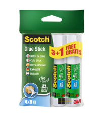 Colla stick - permanente - 8 gr - Scotch - Promo pack 3+1 pezzi