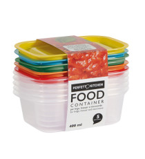 Contenitori alimenti – 164 x 111 x 51 mm – 400 ml - PP - Perfetto – conf. 5 pezzi