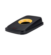 Coperchio per cestino SELECTO - con foro - nero/giallo - Rotho