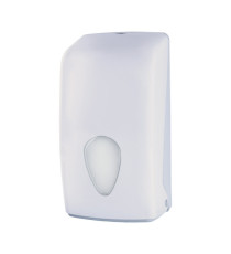 Dispenser carta igienica Stileco - interfogliata - 13,5 x 13,5 x 27,7 cm - 500 fogli - ABS - bianco - Medial Internation