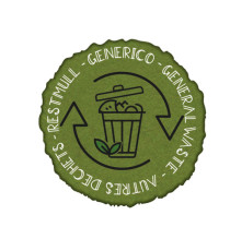 Etichetta in vinile raccolta differenziata Stik - generico - autoadesiva - 10,5 x 10,5 cm - PVC - verde - Medial Interna