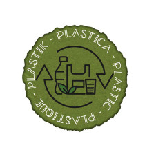 Etichetta in vinile raccolta differenziata Stik - plastica - autoadesiva - 10,5 x 10,5 cm - PVC - verde - Medial Interna