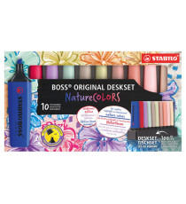 Evidenziatori Stabilo Boss Wildflowers - punta a scalpello - tratto 2 - 5 mm - colori assortiti - Stabilo - deskset 10 p