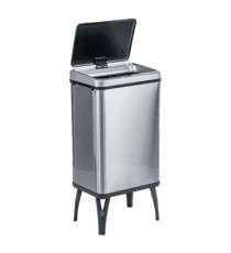 Gettacarte pieghevole Houdini - con coperchio - 35,5 x 26 x 71,5 cm - 40 L - acciaio inox -Medial International