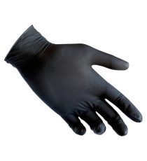 Guanti in nitrile R78 - senza polvere - taglia S - nero - Reflexx - conf. 100 pezzi