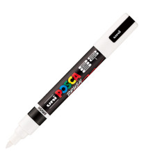 Marcatore a base d'acqua Uni Posca PC5MBR - punta brush 1.0 - 4.0mm - bianco  - Uni Mitsubishi