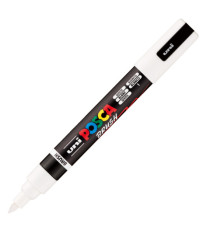 Marcatore a base d'acqua Uni Posca PC5MBR - punta brush 1.0 - 4.0mm - bianco  - Uni Mitsubishi